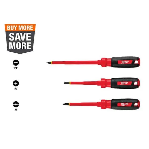 Milwaukee 48-22-2202 3-Piece Insulated Screwdriver Set