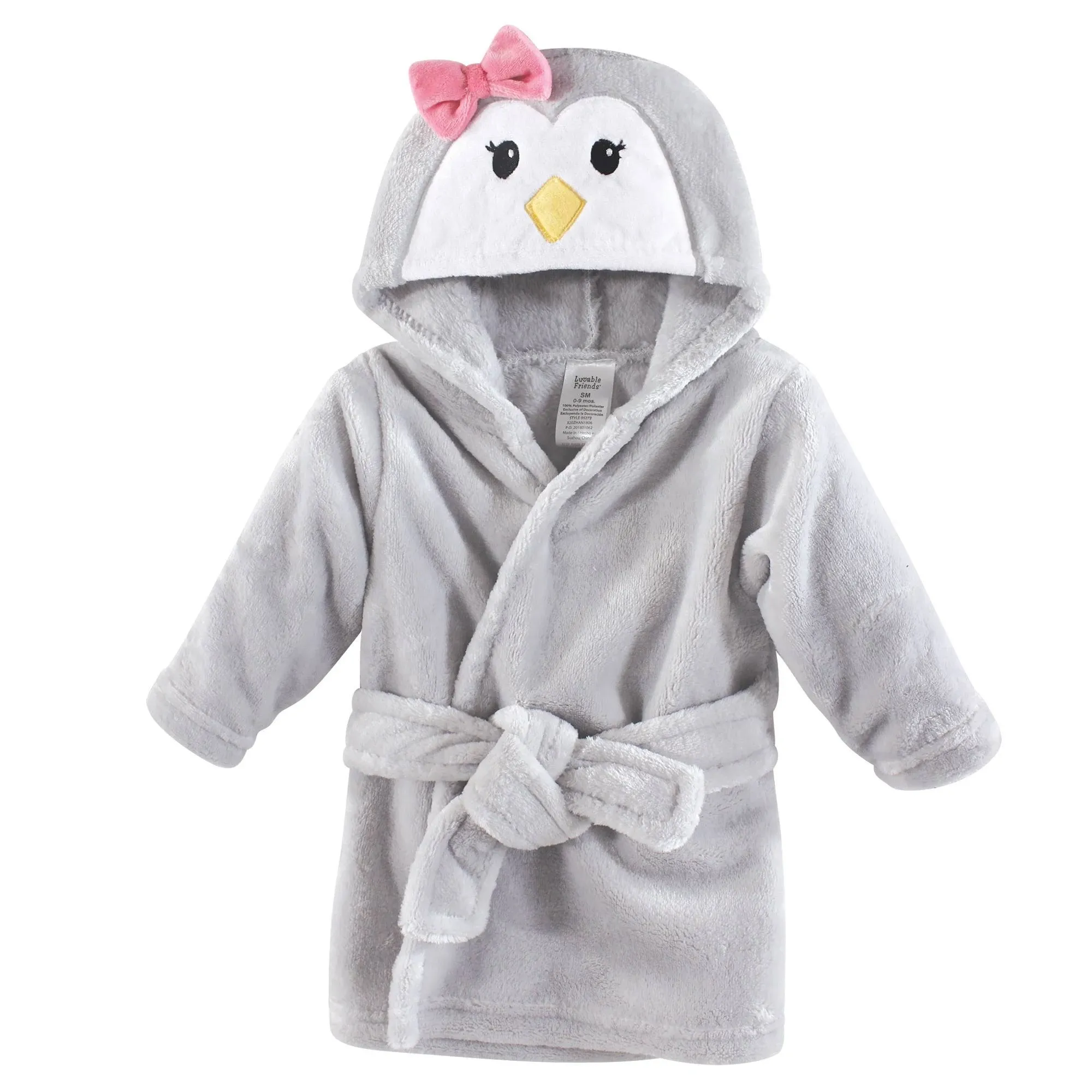 Luvable Friends Plush Bathrobe Girl Penguin / 0-9M