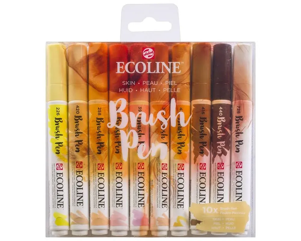 Ecoline Brush Pen Set Of 10, Skin Colors