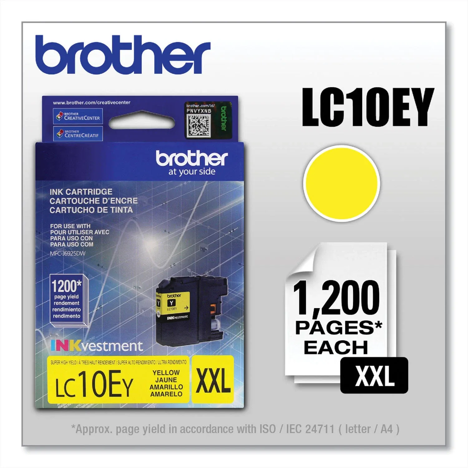 Brother Printer LC10EY Super High Yield Yellow Ink Cartridge