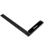 Woodraphic Signature Precision Square in Tool 12-Inch Guaranteed T Measurements Ruler for Measuring and Marking Woodworking Carpenters - Aluminum