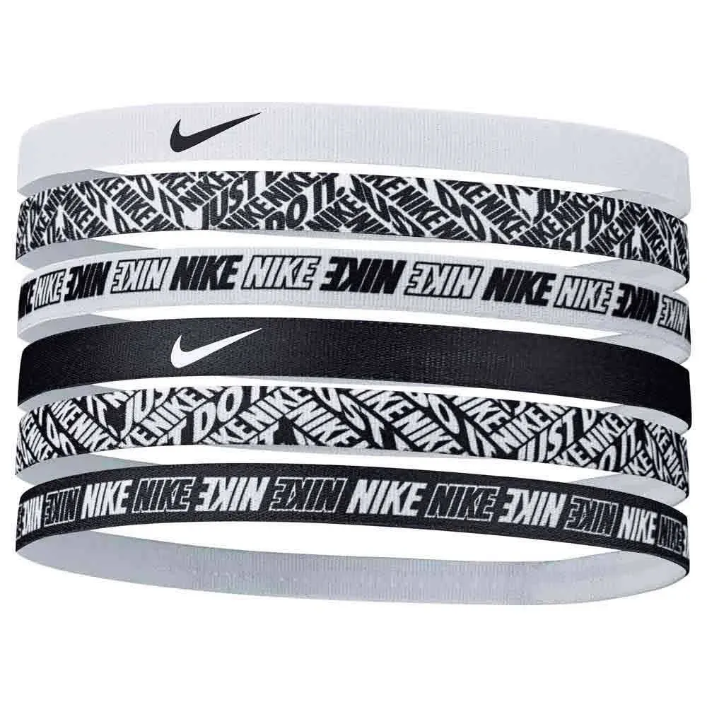 Women's Nike Printed Headbands - 6 Pack (White)