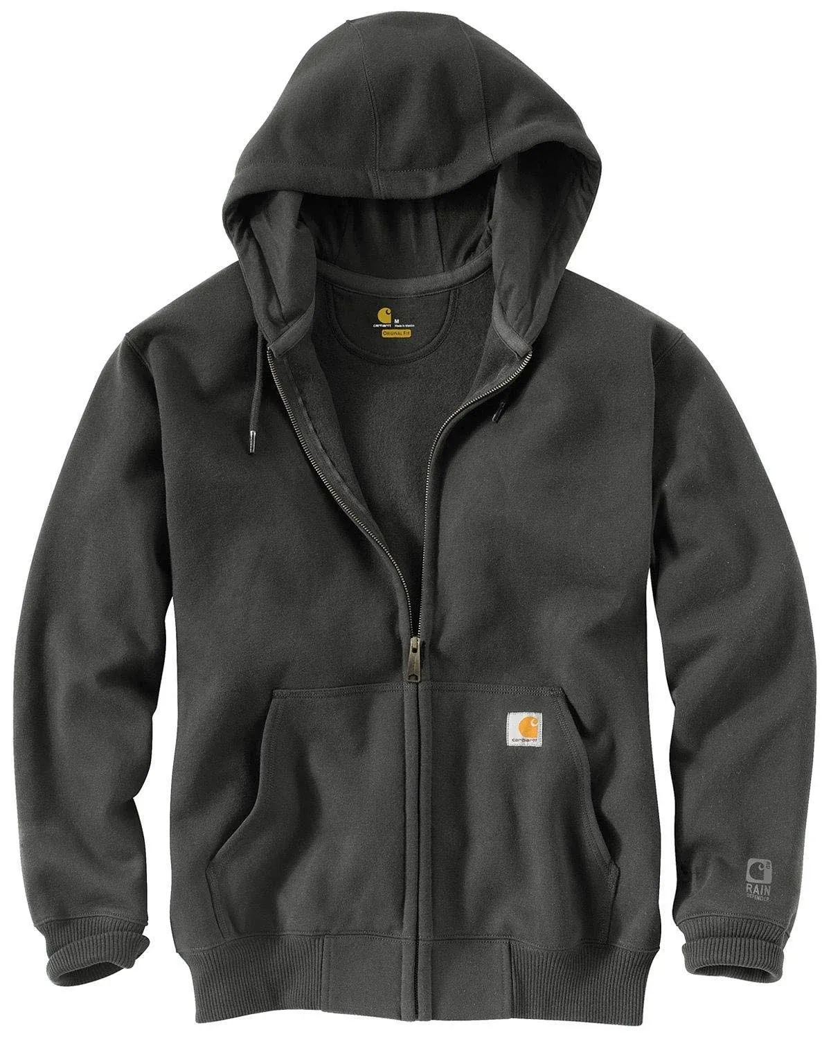 Carhartt Men's Rain Defender Paxton Heavyweight Hooded Zip Front Sweatshirt, Peat