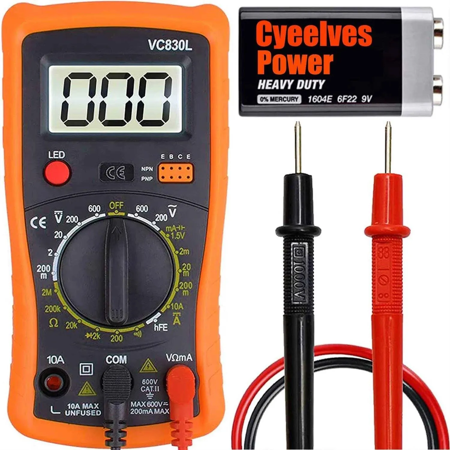 Digital Multimeter, Multimeter with AC DC Voltmeter &amp; Ohm Volt Amp Tester, Mu...