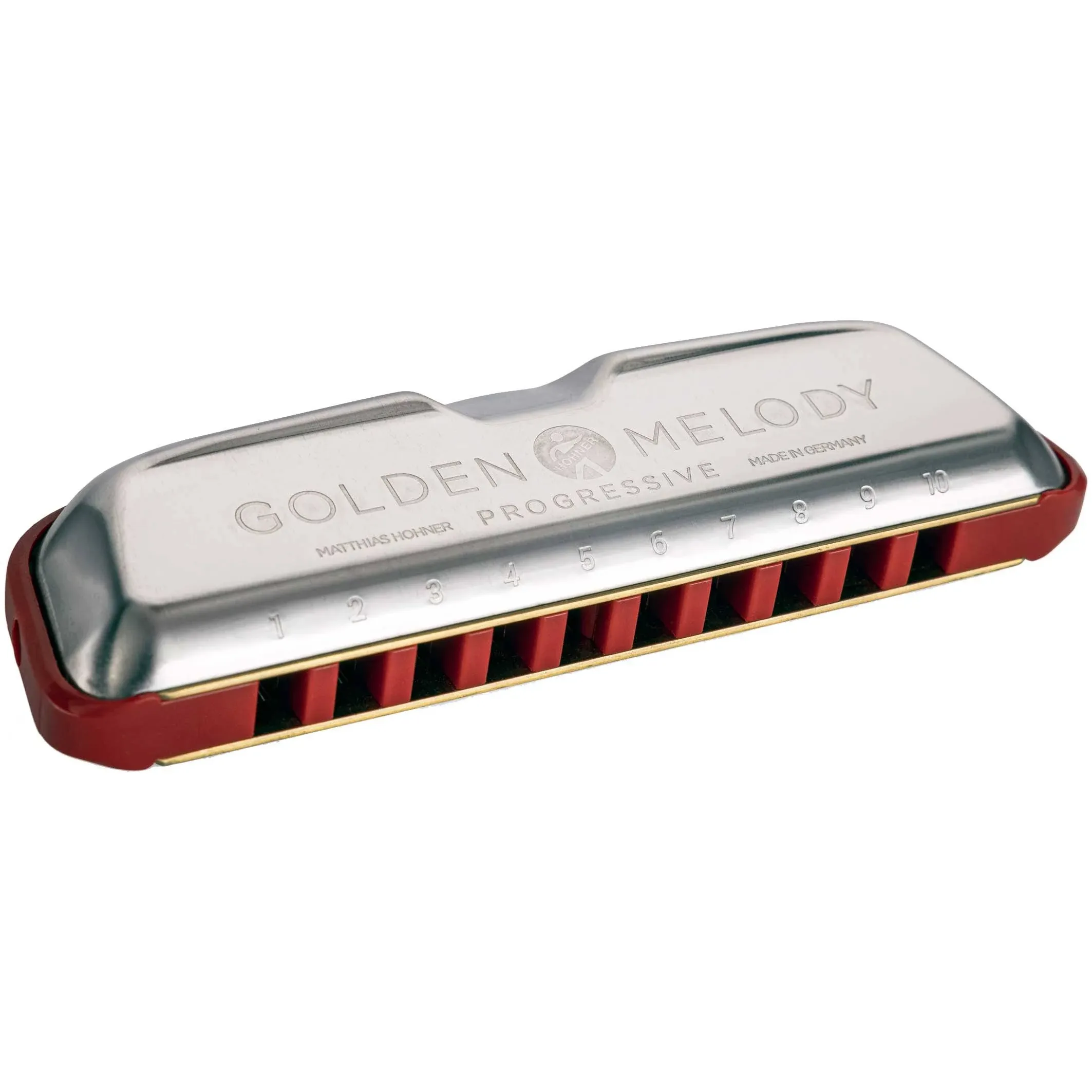 Hohner M544BX-AB Progressive Golden Melody 10 Hole Key of G#/Ab Harmonica