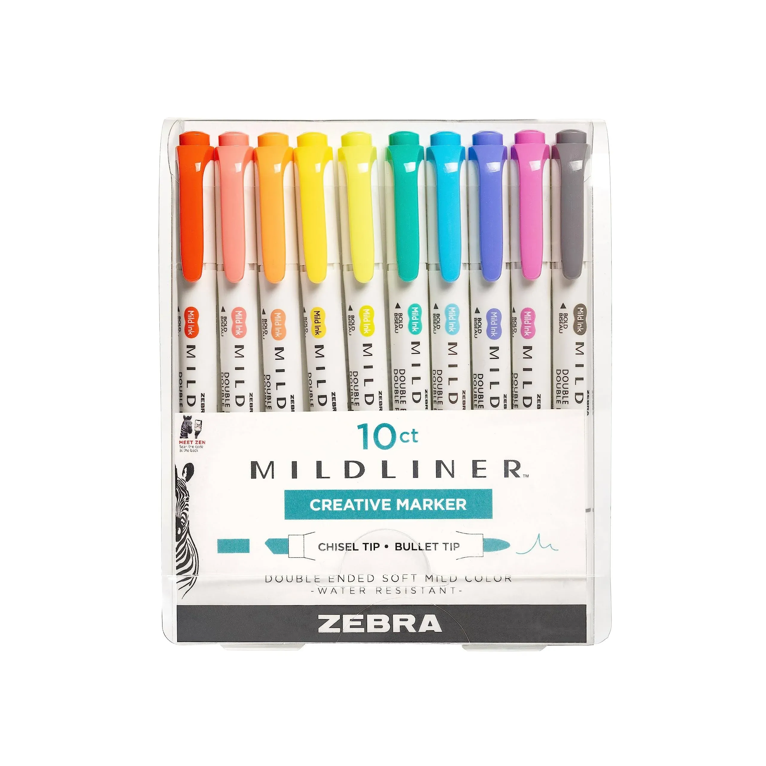 Zebra Pen ZEB78501 Mildliner Double Ended Highlighter Assorted Color - Pack of 10