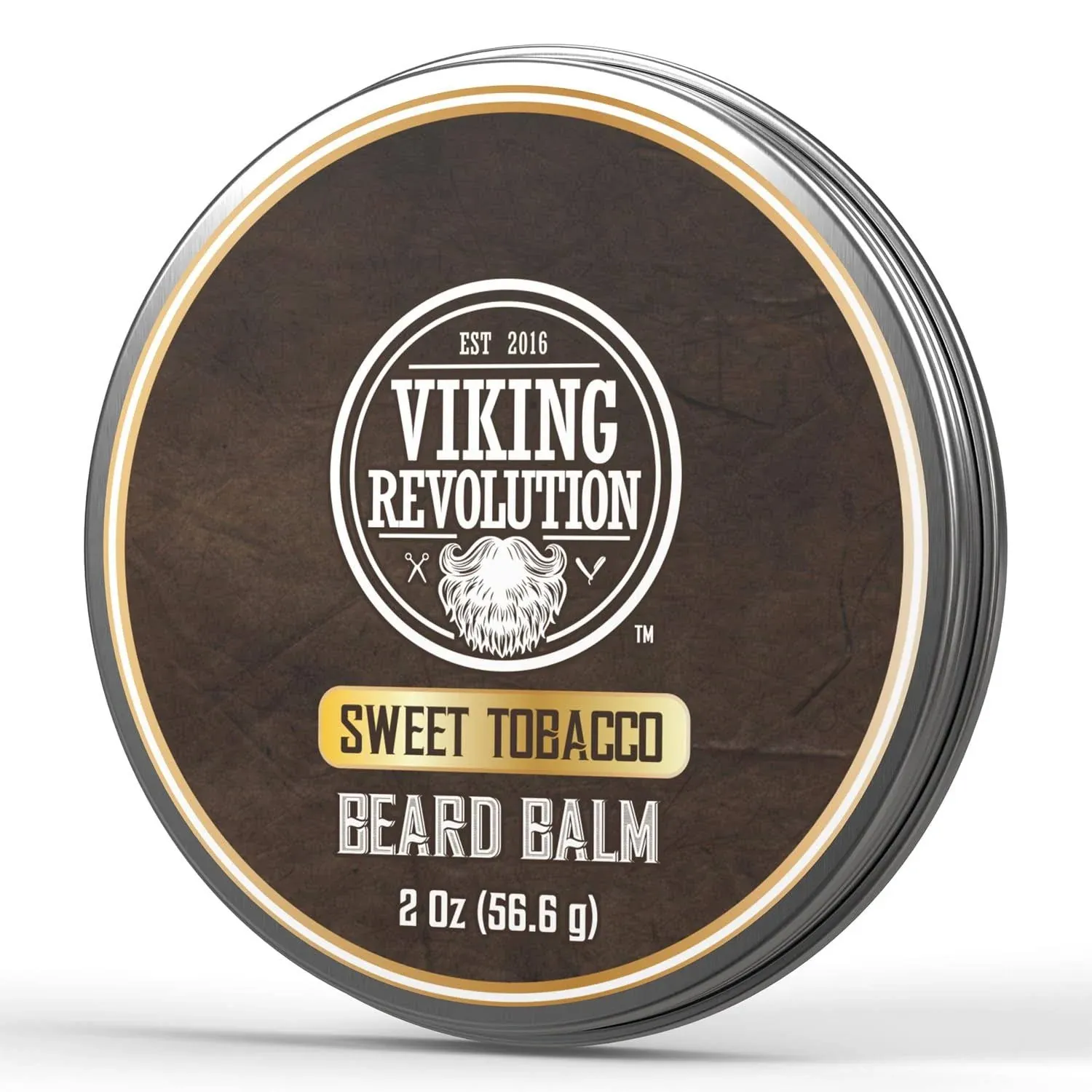 Viking Revolution Sweet Tobacco Beard Balm for Men - Beard Butter for Men with Argan Oil and Jojoba Oil - Beard Softener and Beard Moisturizer for