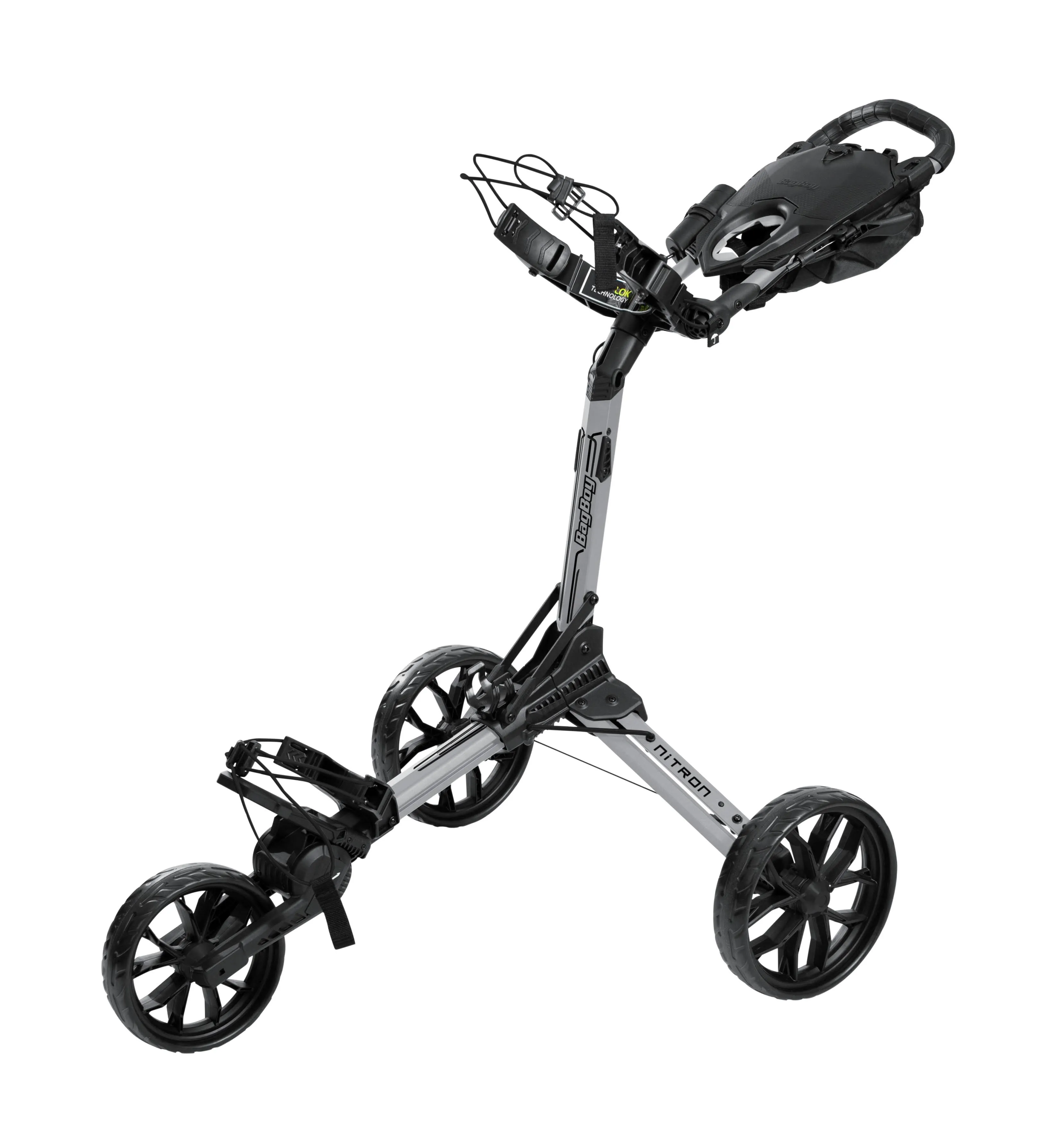 Bag Boy Nitron Auto-Open Push Cart Silver Black