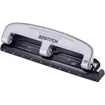 Bostitch Office inPRESS 12 Reduced Effort Three-Hole Punch, Silver/Black (2101)