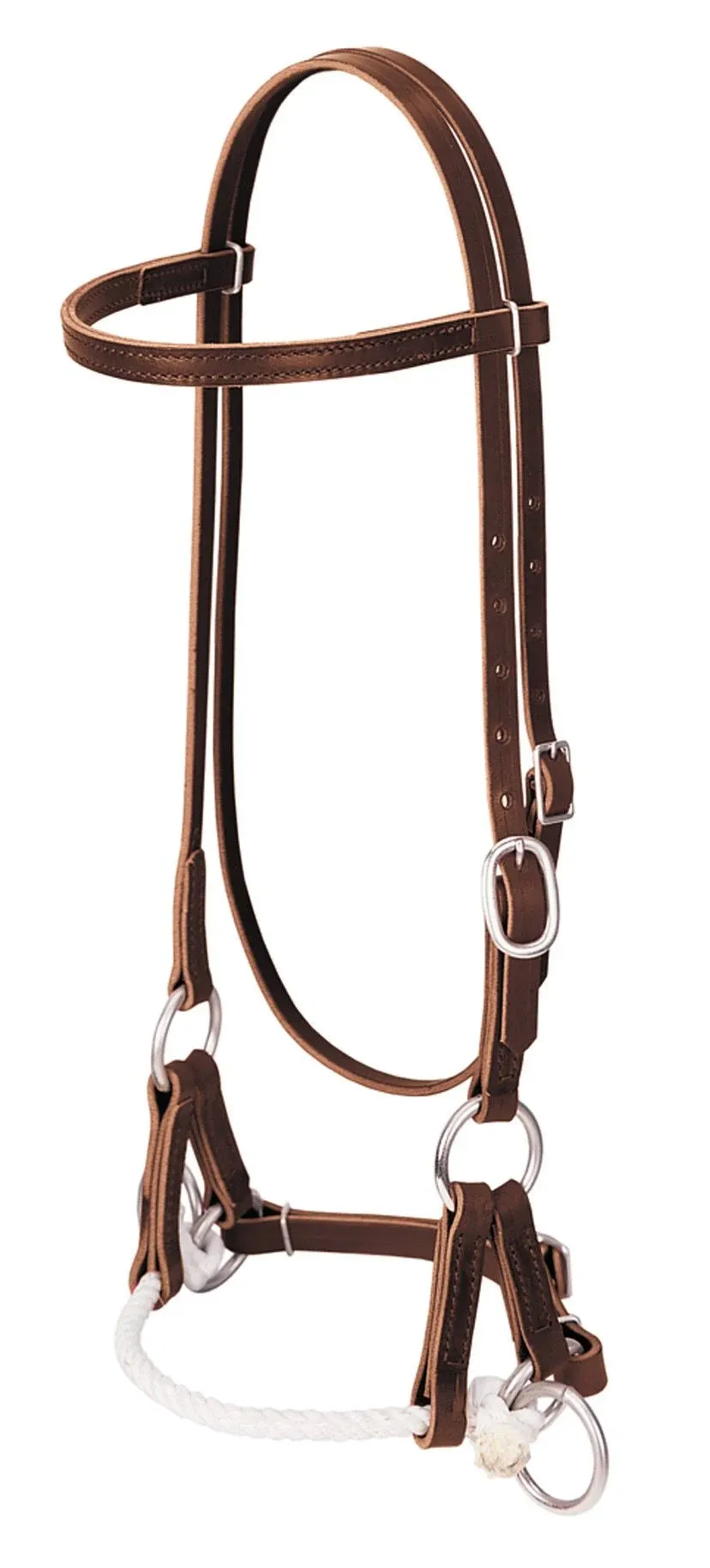 Deluxe Latigo Leather Side Pull, Single Rope