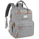 Ruvalino Large Diaper Bag Backpack, Multifunction Travel Maternity Baby Changing Bags - Gray