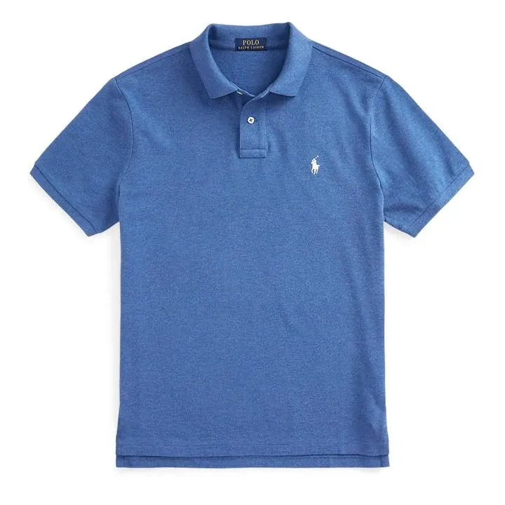 Logo-embroidered Cotton-piqué Polo-shirt In Blue