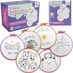 CRAFTILOO 10 Pre-Stamped Embroidery Patterns for Beginners