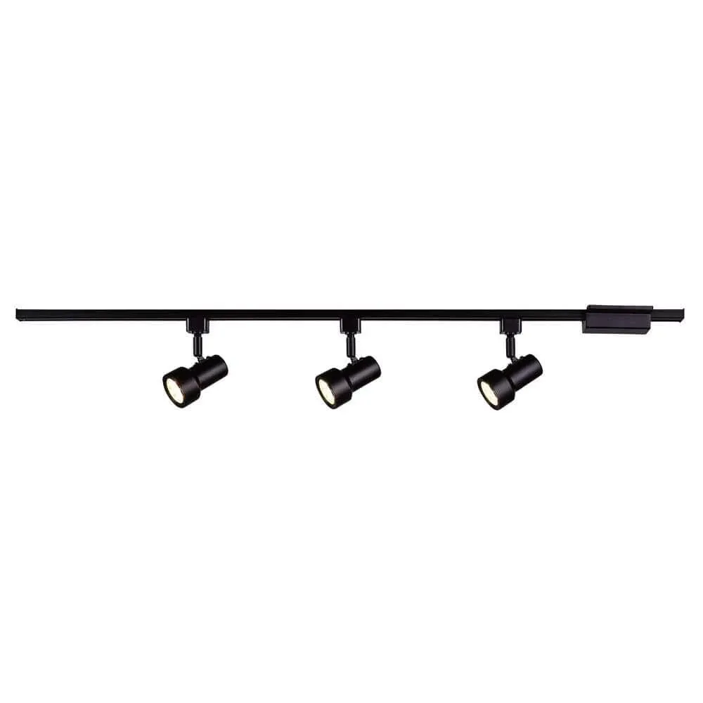 Hampton Bay Mini-Step 44 in. 3-Light Black Linear Track Lighting Kit