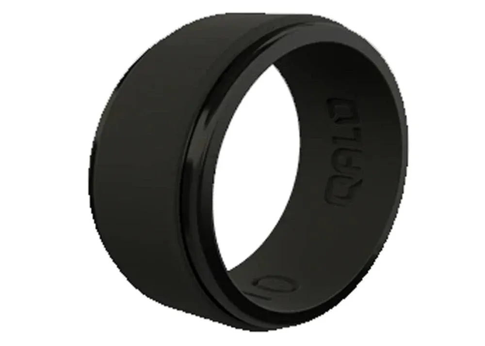 Qalo Men's Polished Step Edge Silicone Ring