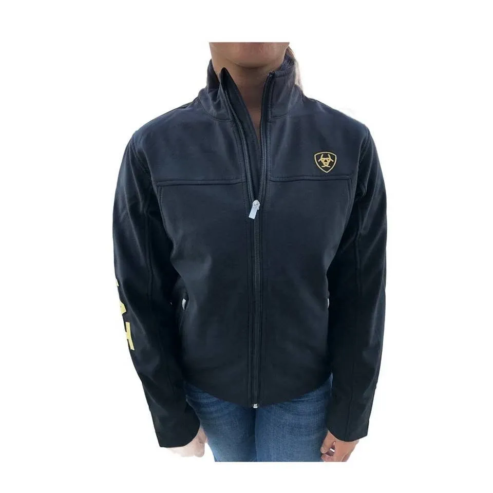 Ariat Women's Classic Team Softshell Brand Black & Gold Jacket