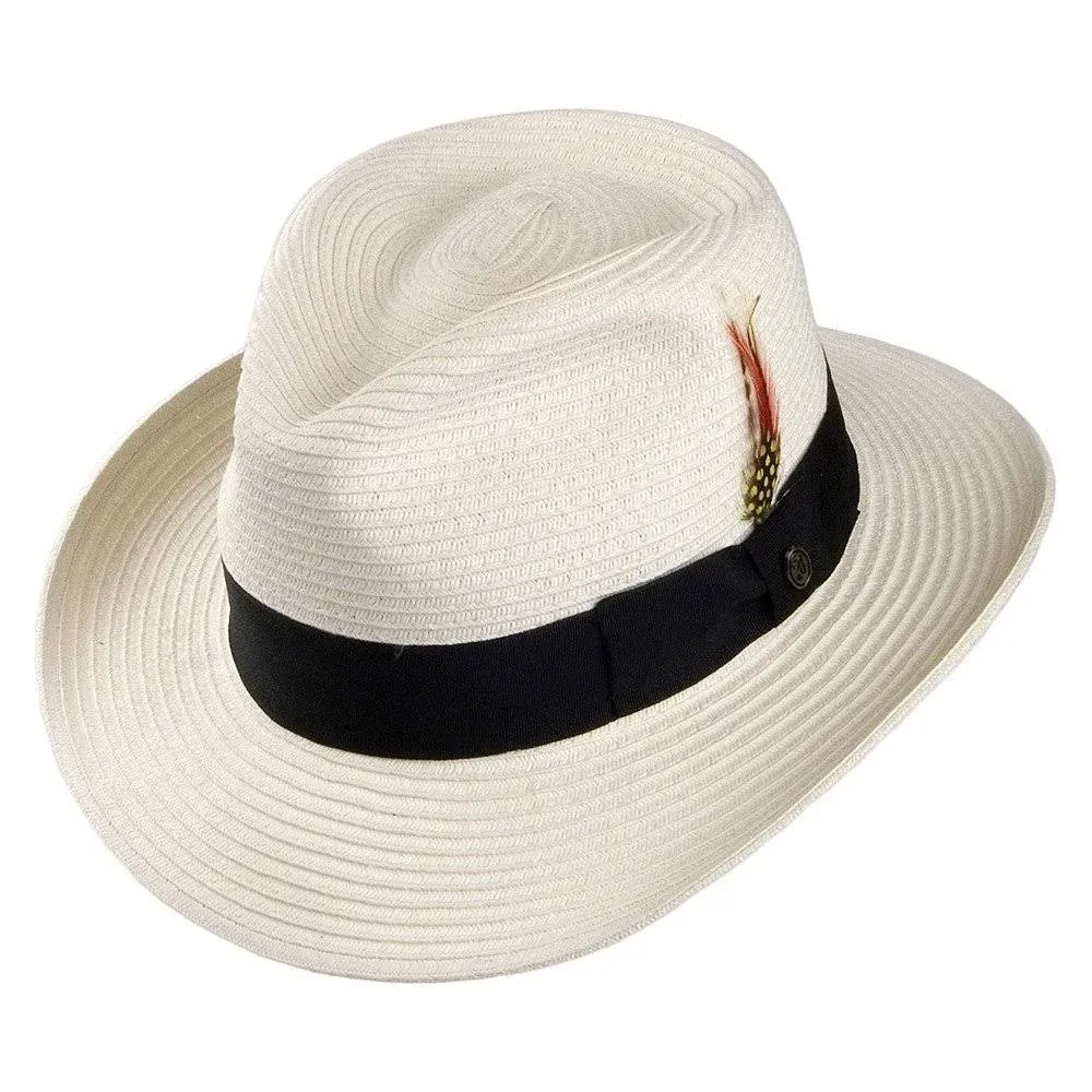 Jaxon Hats Summer C-Crown Toyo Straw Fedora Hat - Natural / M