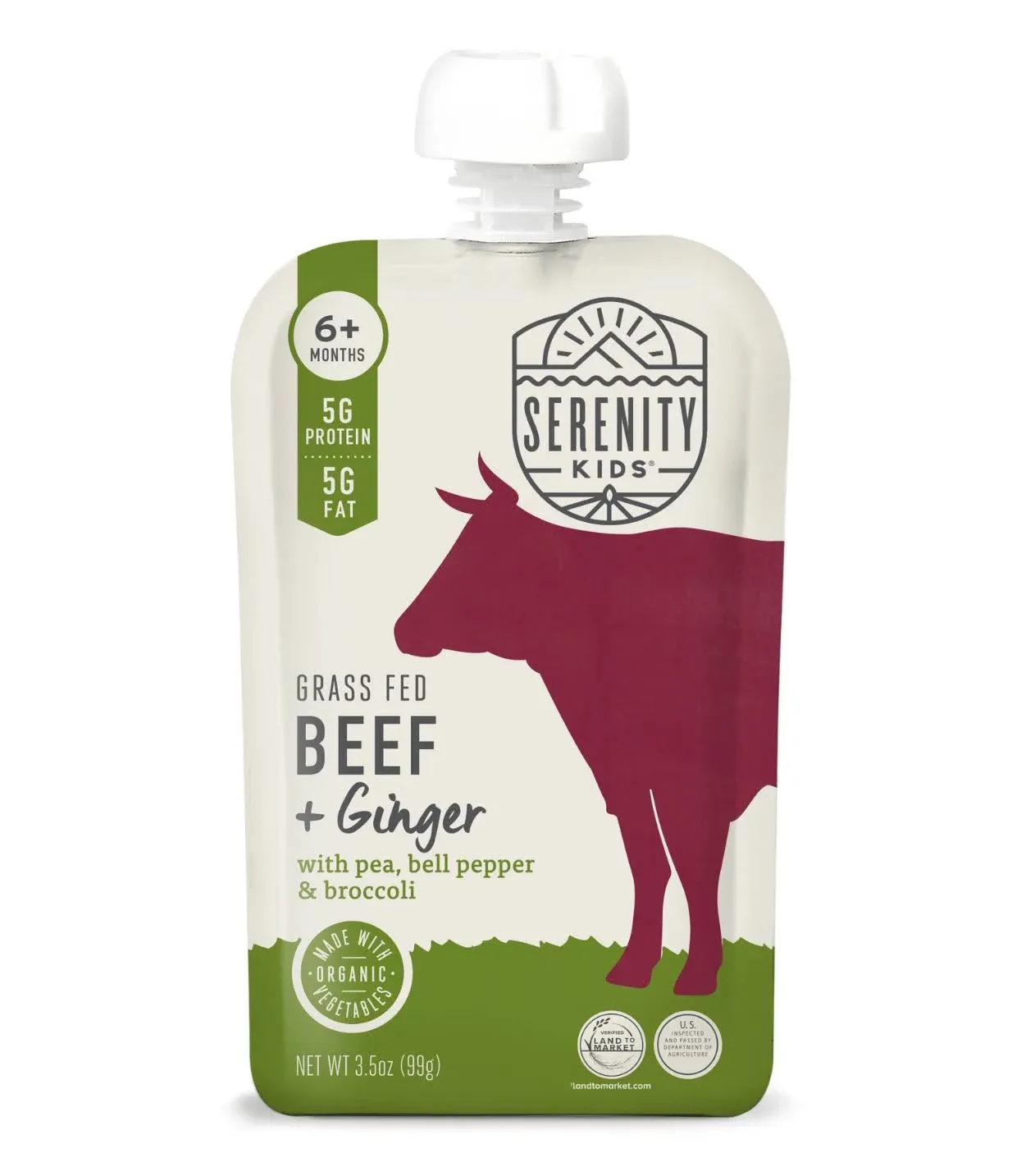 Serenity Kids Grass Fed Beef & Ginger Baby Food Puree