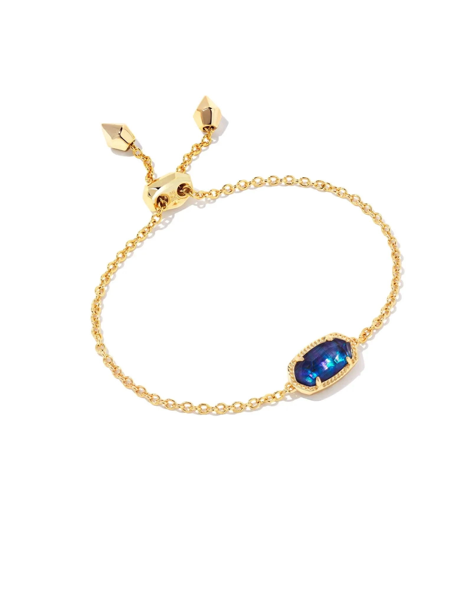 Kendra Scott Elaina Adjustable Chain Bracelet in Gold Navy Abalone