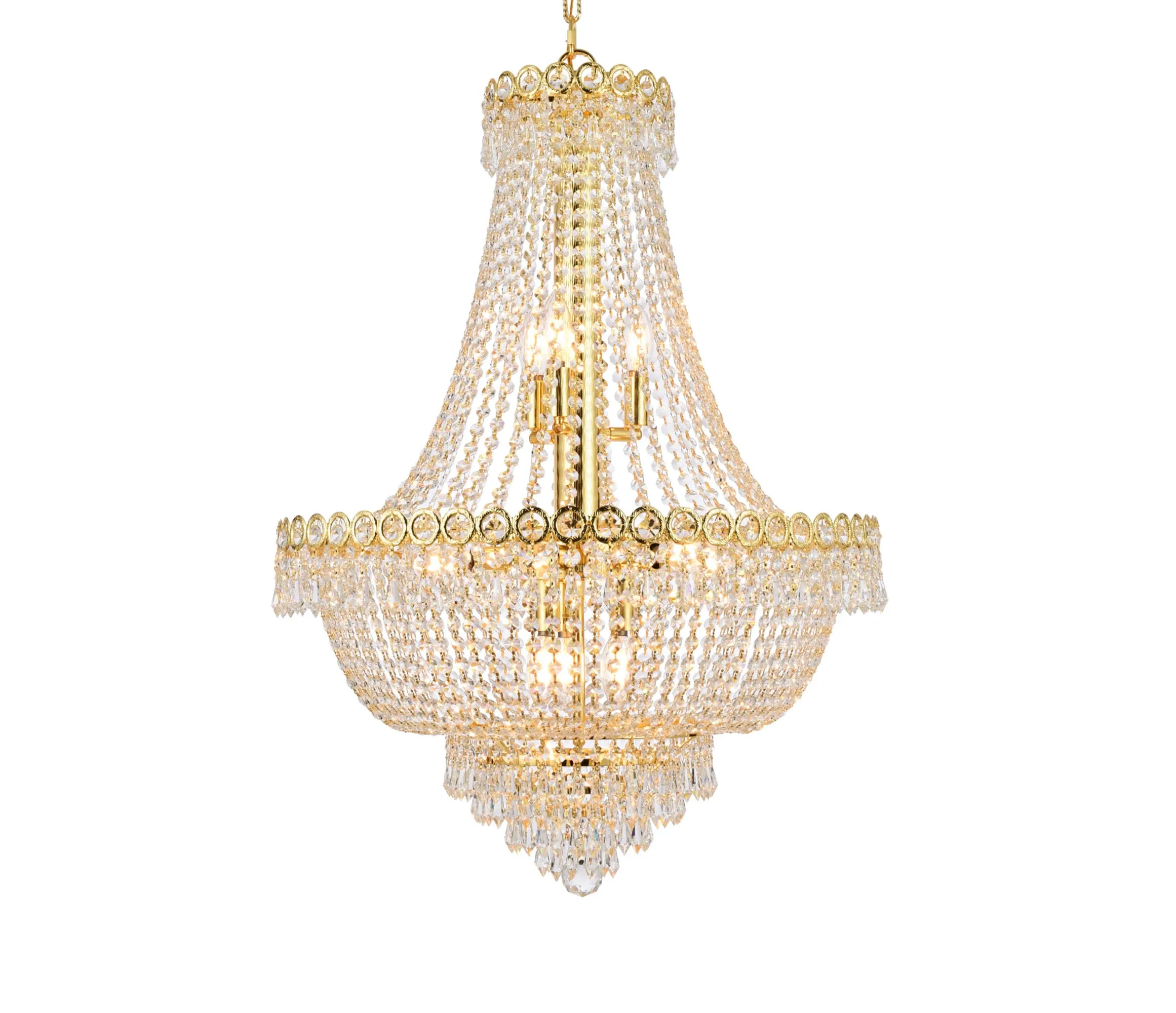 Century 12 Light Chrome Chandelier Clear Royal Cut Crystal | Elegant Lighting