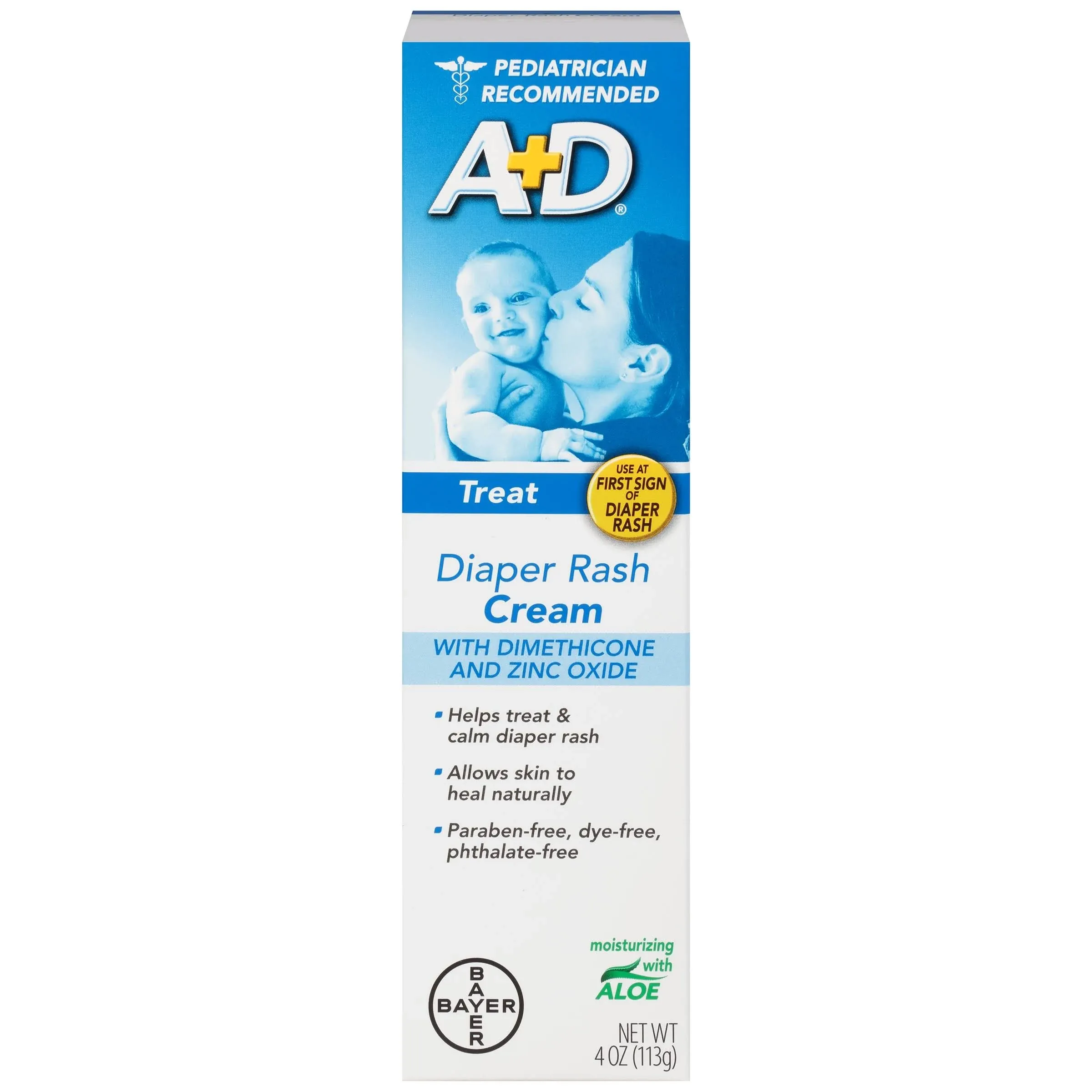 A+D Zinc Oxide Diaper Rash Cream - 4oz