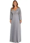 R&M Richards Women's Fleur De Lis Dress W/Sequined Bodice & Cape Sleeves