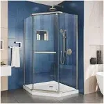 DreamLine Prism 36 1/8 in. x 36 1/8 in. x 72 in. Frameless Pivot Shower Enclosure Brushed Nickel