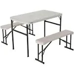 Lifetime 80373 Portable Folding Camping RV Picnic Table and Bench Set, AlmondLifetime 80373 Portable Folding Camping RV Picnic Table and Bench Set, Almond