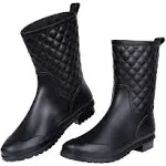 Women's Mid Calf Rain Boots Waterproof Lightweight Garden Shoes