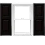 Mid America Raised Panel Vinyl Shutters 1 Pair - 14.75 x 35 002 Black