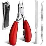 BEZOX Toenail Clippers for Thick Toenail and Ingrown Nails - Thick Finger Nail Clippers for Seniors - w/ Case, Size: 5.7 x 2.4 x 0.75, Red