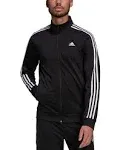 Adidas Men's Essentials 3-Stripes Tricot Track Jacket, 3XLT, Black