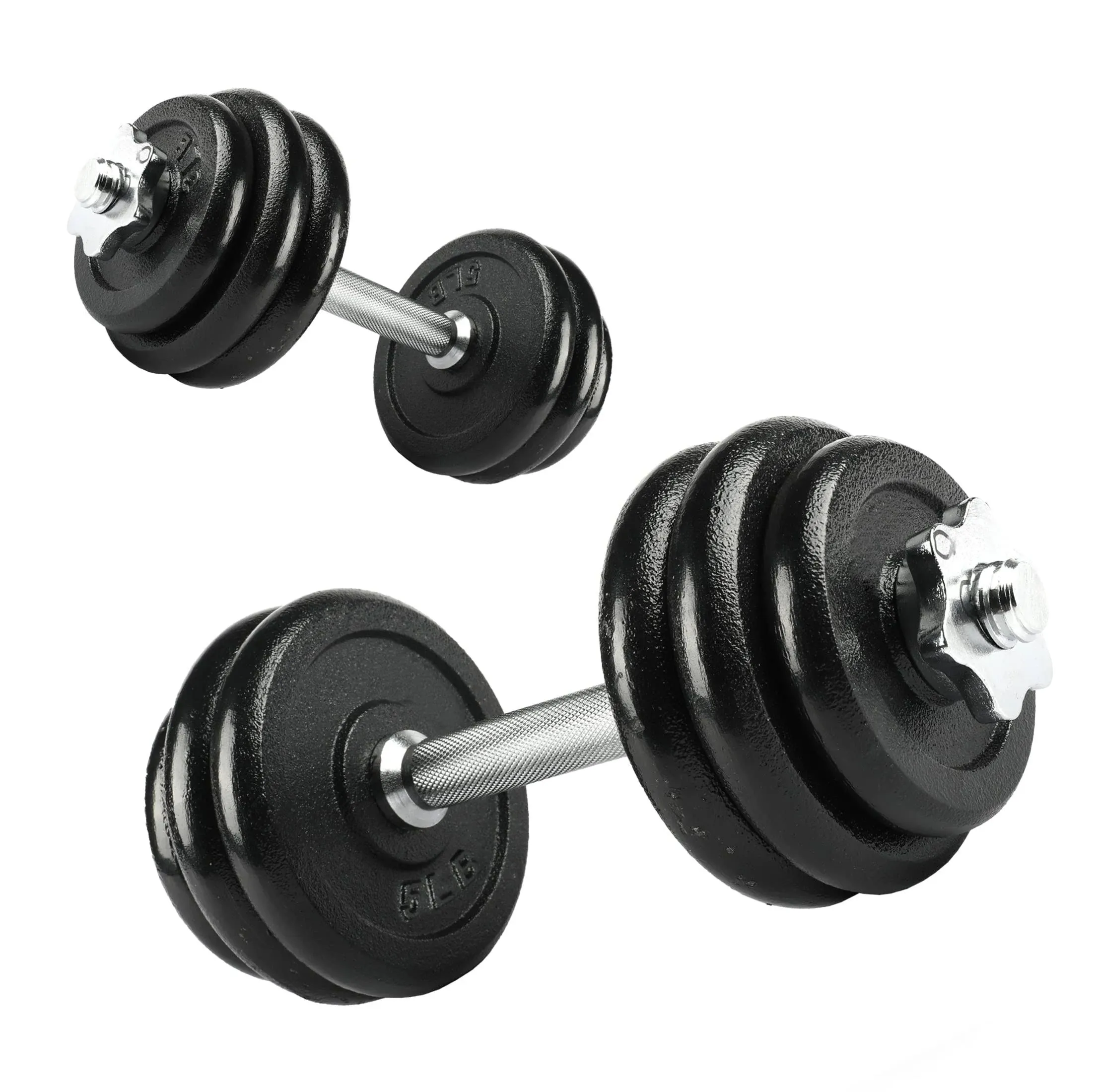 PRCTZ 40lb Adjustable Dumbbell Set, Chrome & Black