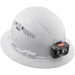 Klein Tools 60407RL Full Brim Hard Hat with Rechargeable Headlamp, Vented, White