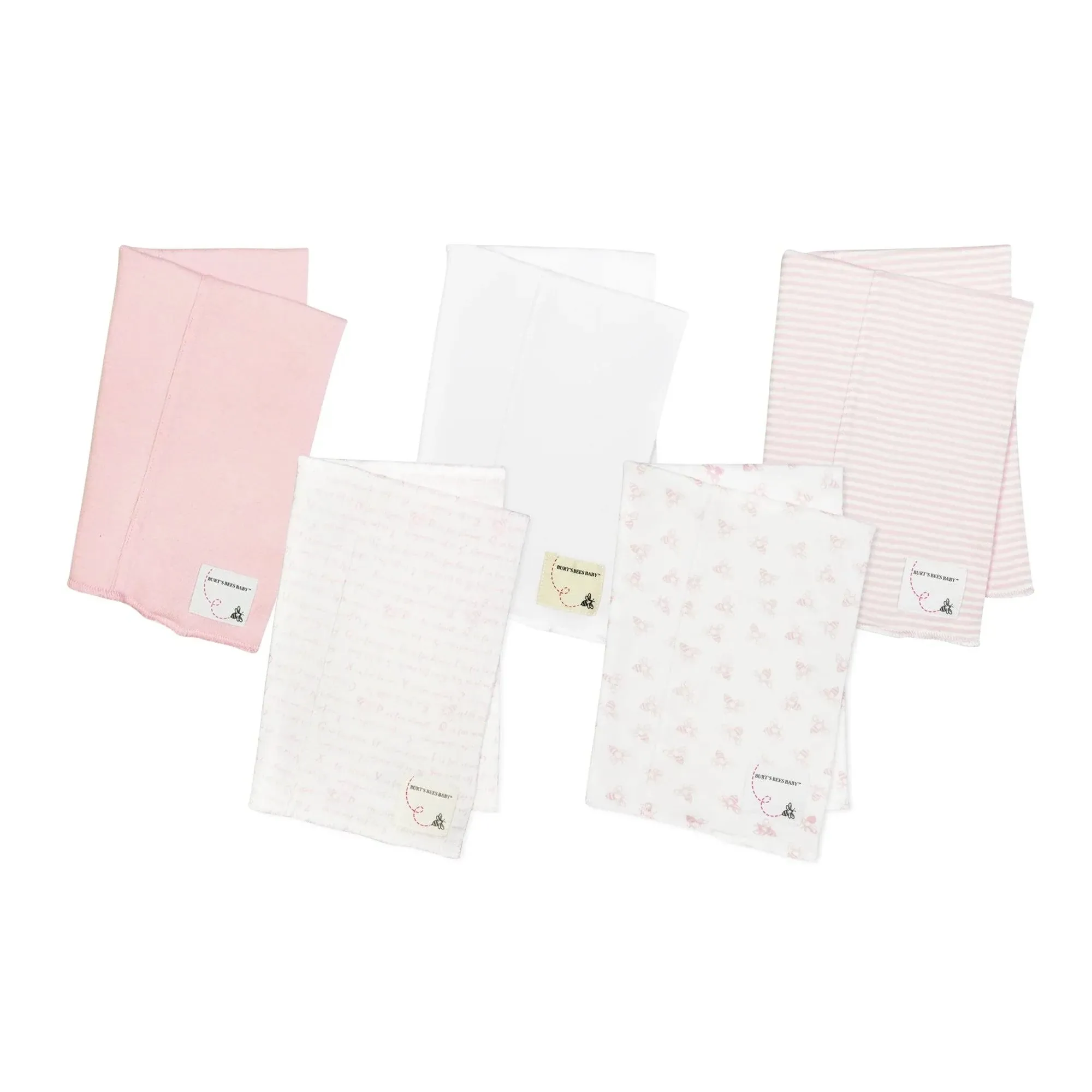 Burt's Bees Baby 5-Pack Organic Cotton Burp Cloths in Pink