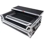 Prox XS-DDJFLX10WLT Flight Style Road Case for Pioneer DDJ-FLX10 DJ Controller with Laptop Shelf 1U Rack Space and Wheels