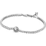 Pandora Sterling Silver Sparkling Halo Tennis Bracelet