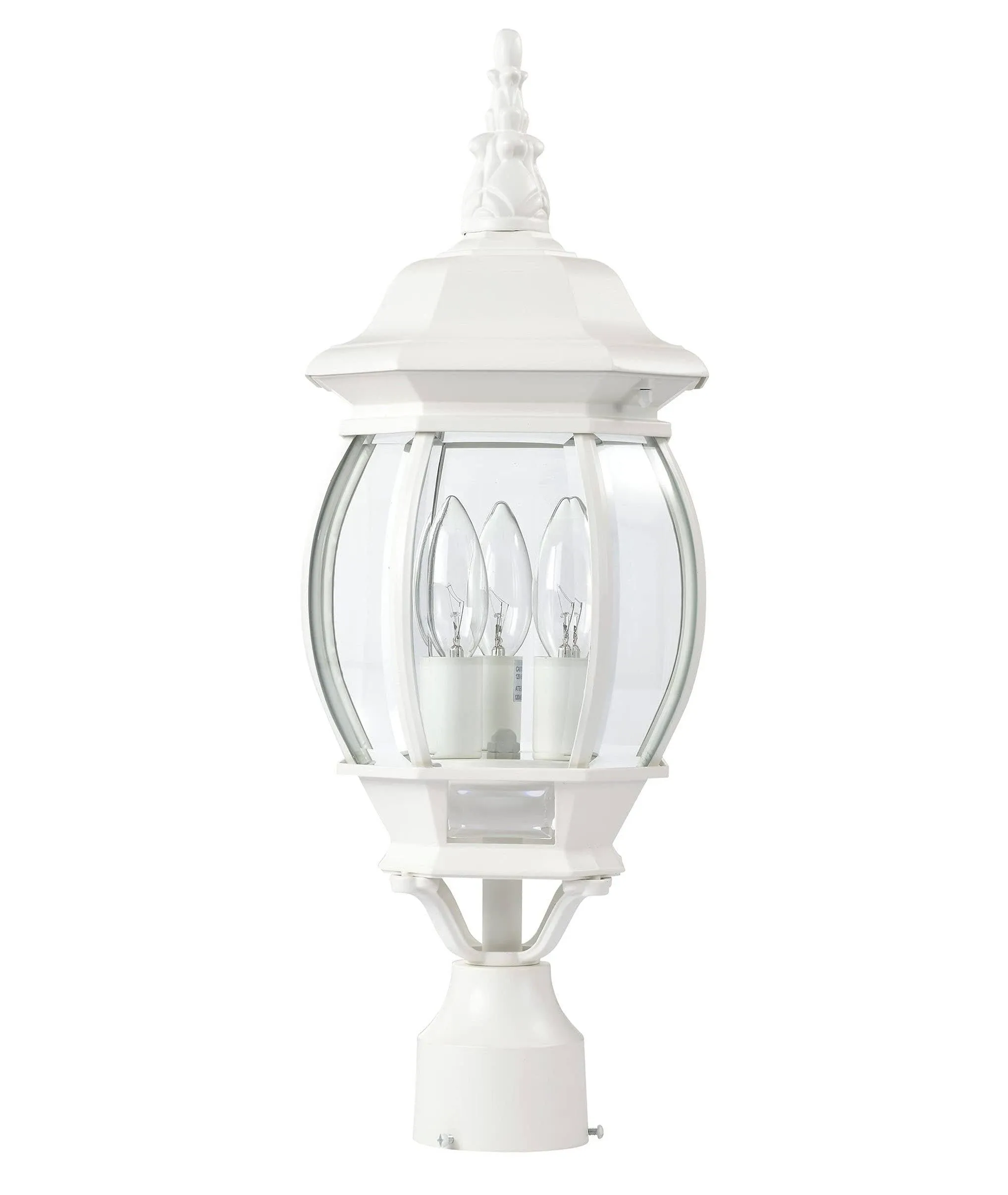 Satco Central Park 21&quot; High White 3-Light Outdoor Post Light | www.lampsplus.com