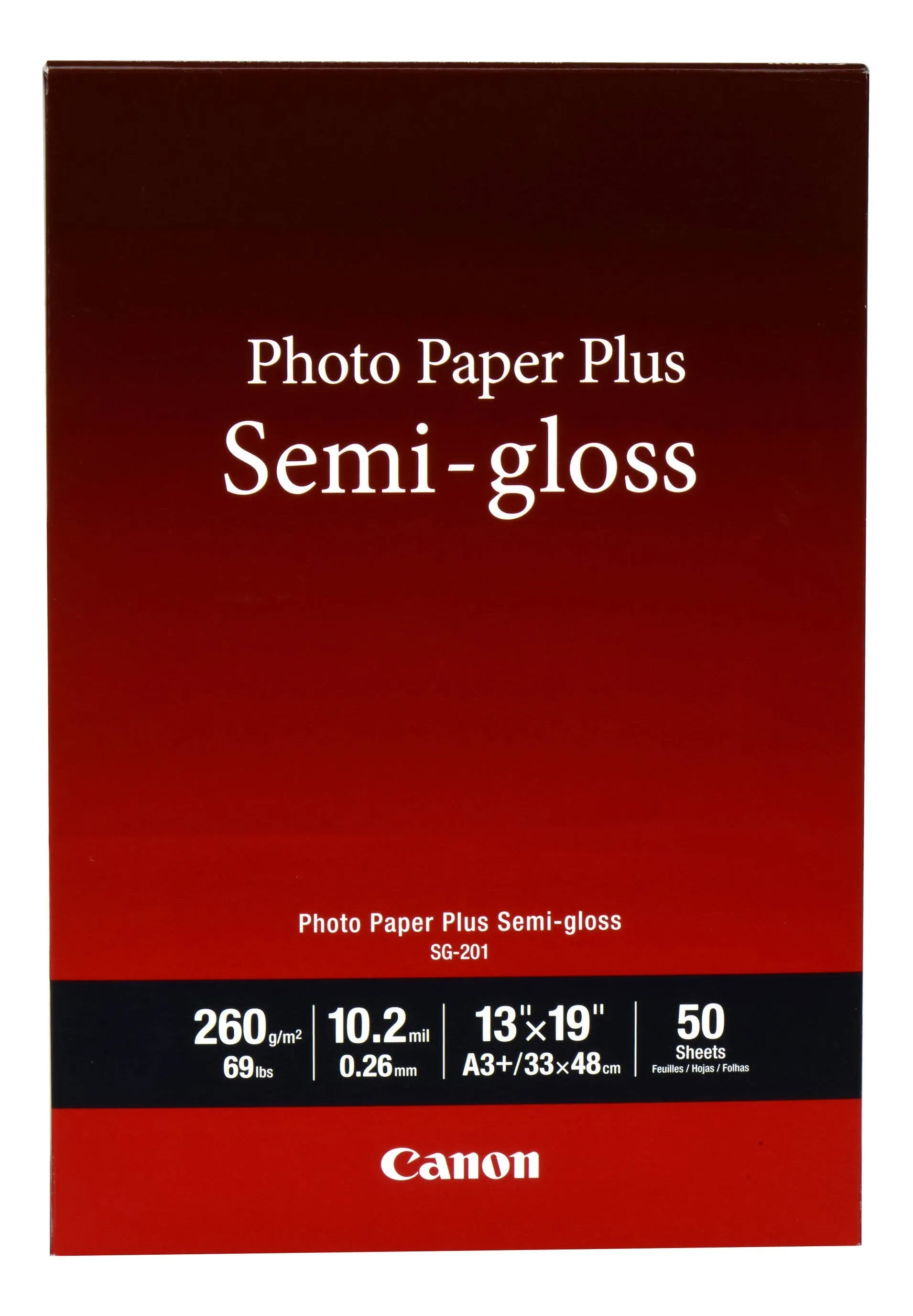 Canon SG-201 Photo Paper Plus Semi-Gloss 13" x 19" 50 Sheets