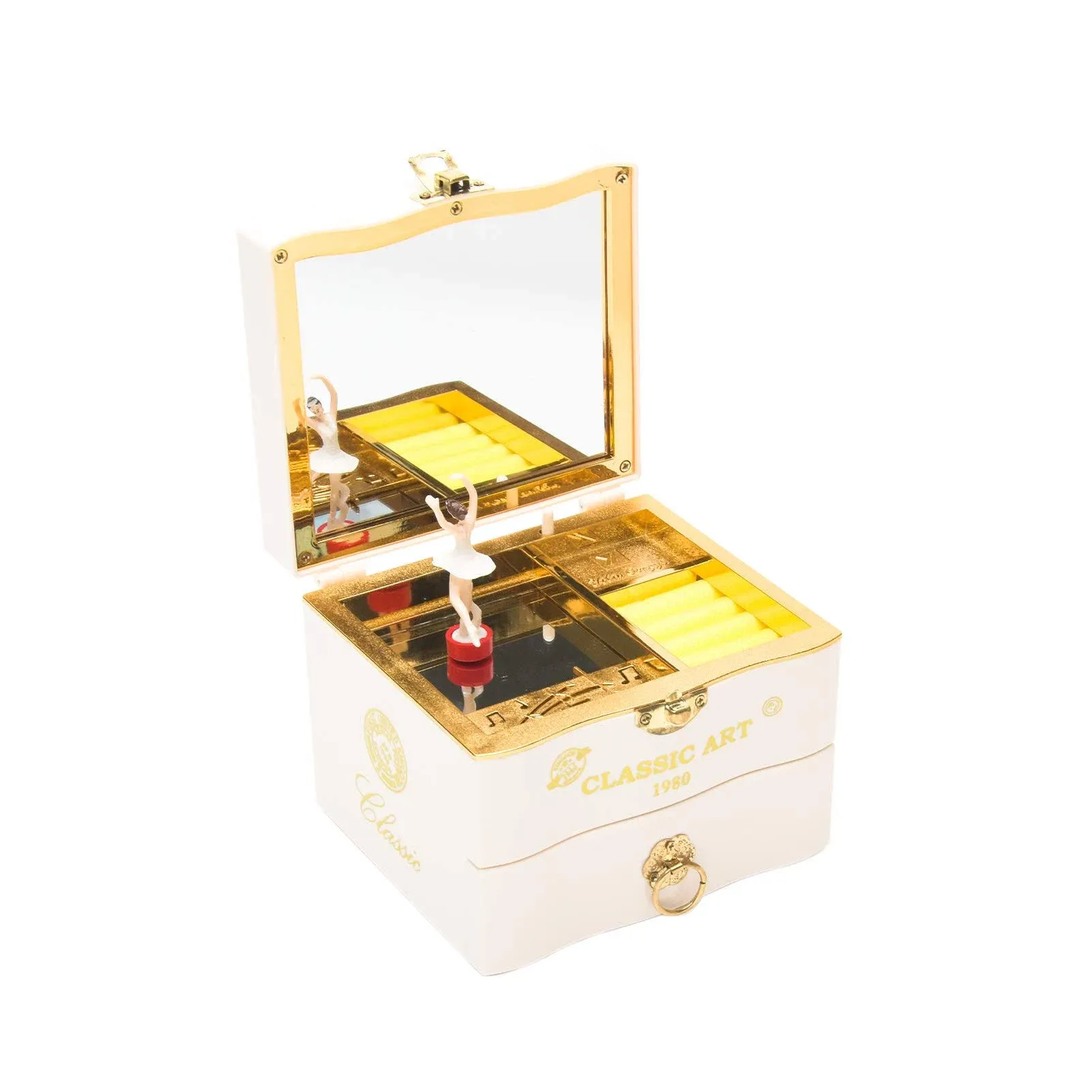 CALIDAKA Musical Jewellery Box with Classic Rotating Ballerina Dancer Music Box ...