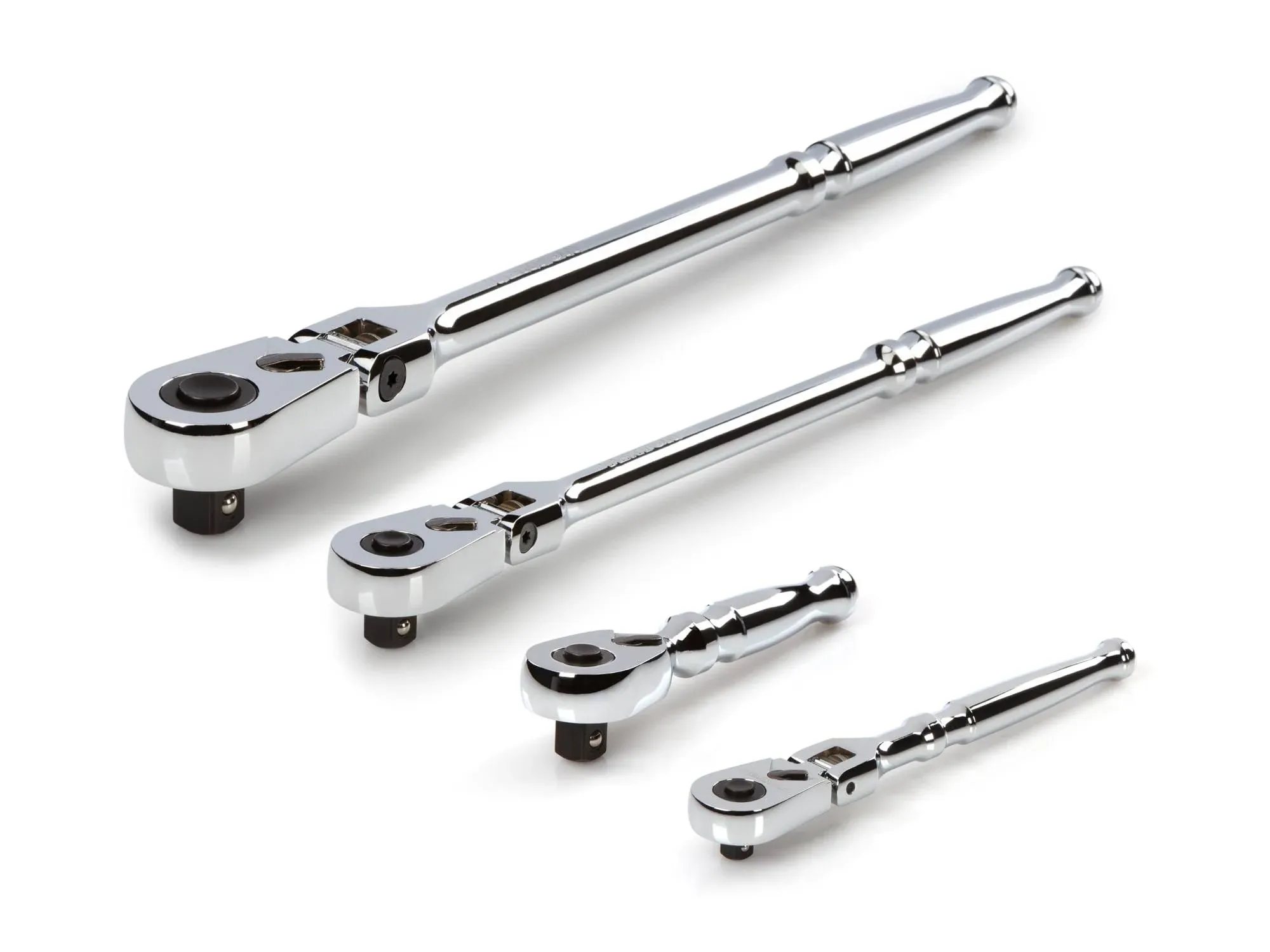 TEKTON 1/4, 3/8 Inch Drive Stubby Ratchet Set, 2-Piece (3, 4-1/2 in.) | SRH91006