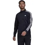 NWT MEN&#039;S ADIDAS H46100  3- STRIPE TRICOT TRACK NAVY/WHITE FULL ZIPPER JACKET