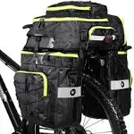 Rhinowalk Fahrradtasche Fahrrad Gepäckträgertasche Set, für Fahrrad Gepäckträger Satteltasche Umhängetasche Laptop Gepäckträger Fahrradtasche Professionelles Fahrradzubehör 3 in 1-Grün