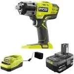 Ryobi P261K1 One+ 18V Cordless 3-Speed 1/2 in. Impact Wrench Kit with (1) 4.0 Ah Battery and Charger