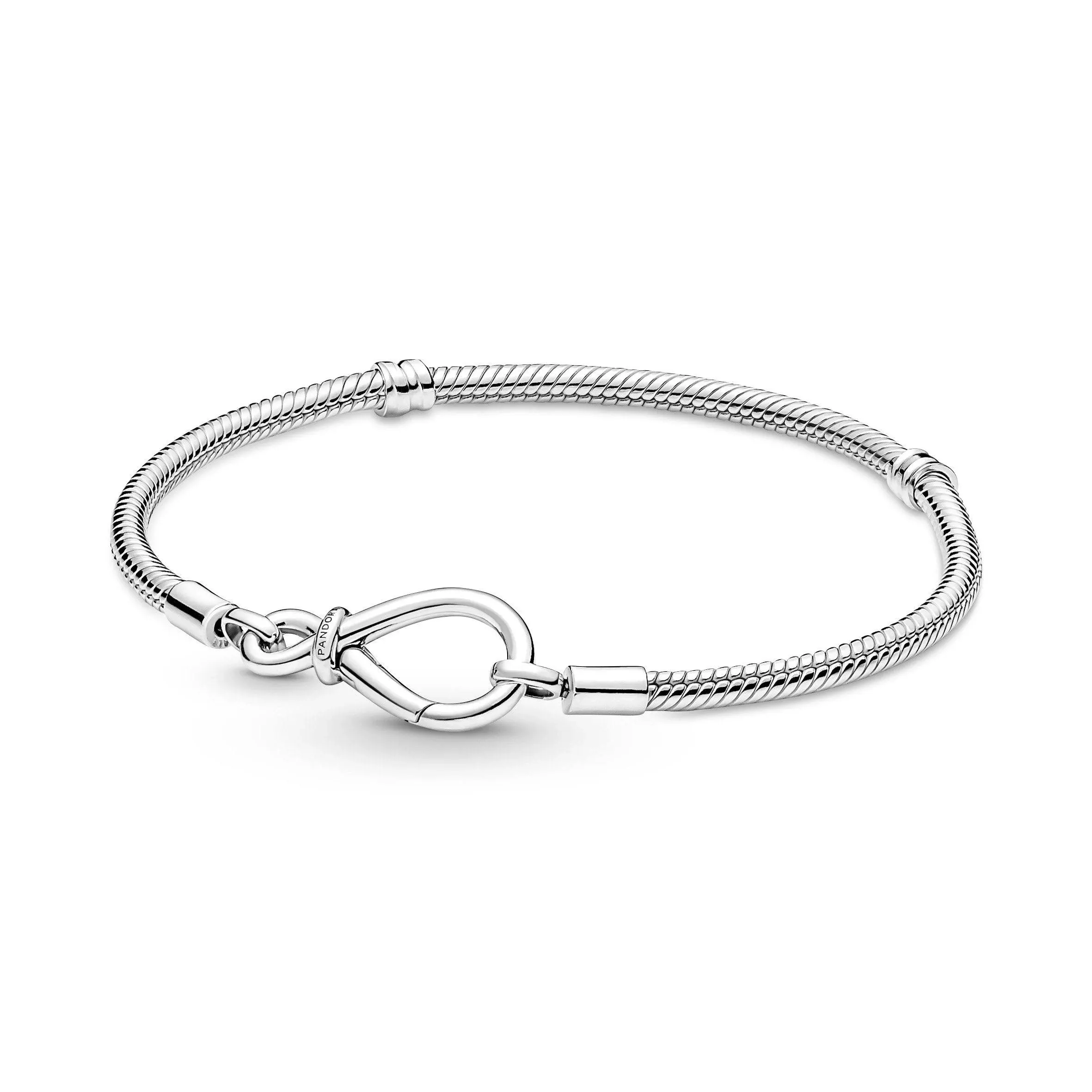 Pandora Moments Infinity Knot Snake Chain Bracelet Silver 