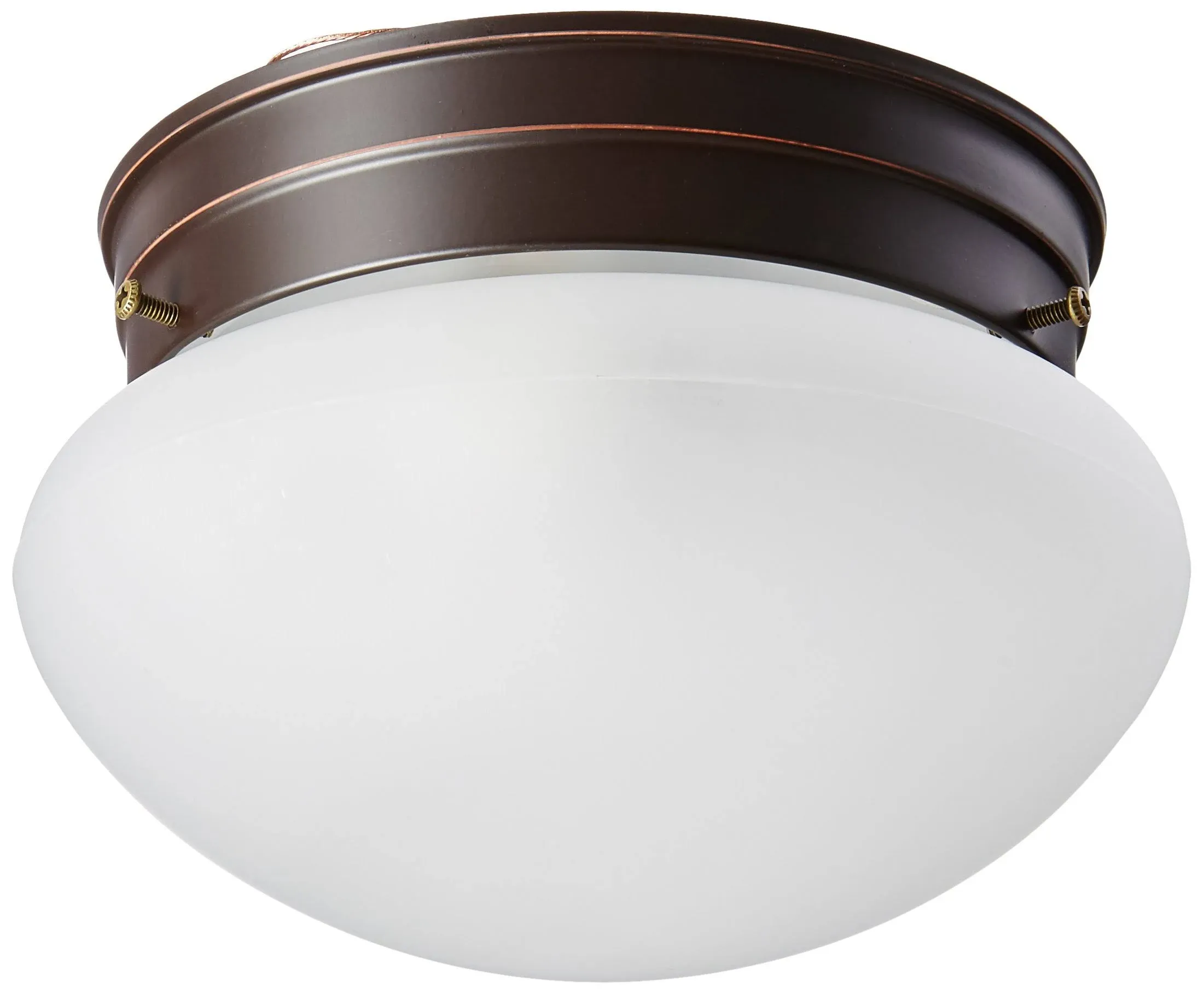 One Light Flush Mount from the Flush Mounts collection in Mahogany Bronze finish