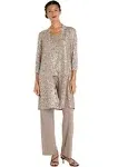 NEW R&amp;M RICHARDS metallic lace tank jacket set pant in champagne