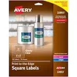 Avery Labels Square 12UP Laser/Inkjet 2"x2" 120/PK Glossy CL 22853