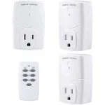 Bn-link Mini Wireless Remote Control Outlet Switch Power Plug In For Household Appliances, Wireless Remote Light Switch, Led Light Bulbs, White (1