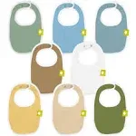 8-Pack Organic Baby Bibs for Boys, Girls - Soft Cotton Drooling and Teething Bab